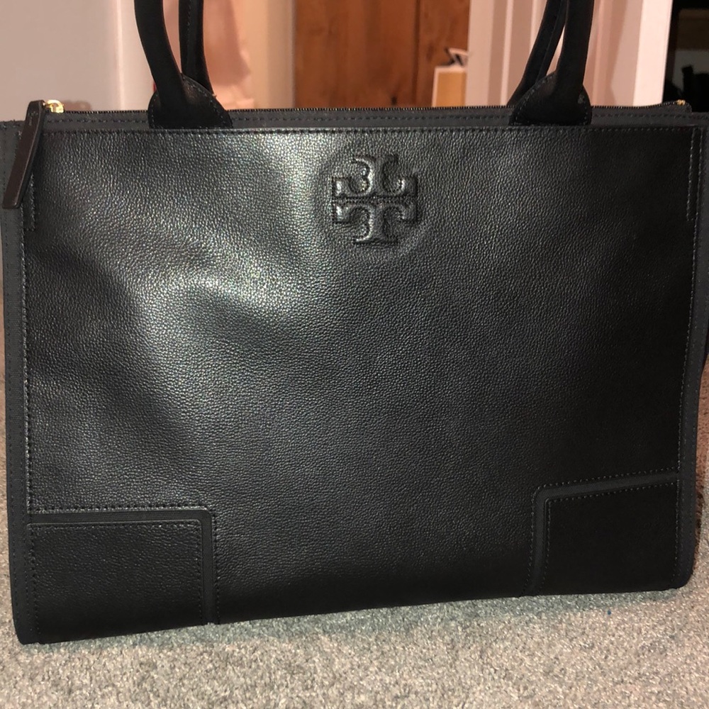 Tory Burch Large Leather ELLA tote BLACK NWTS